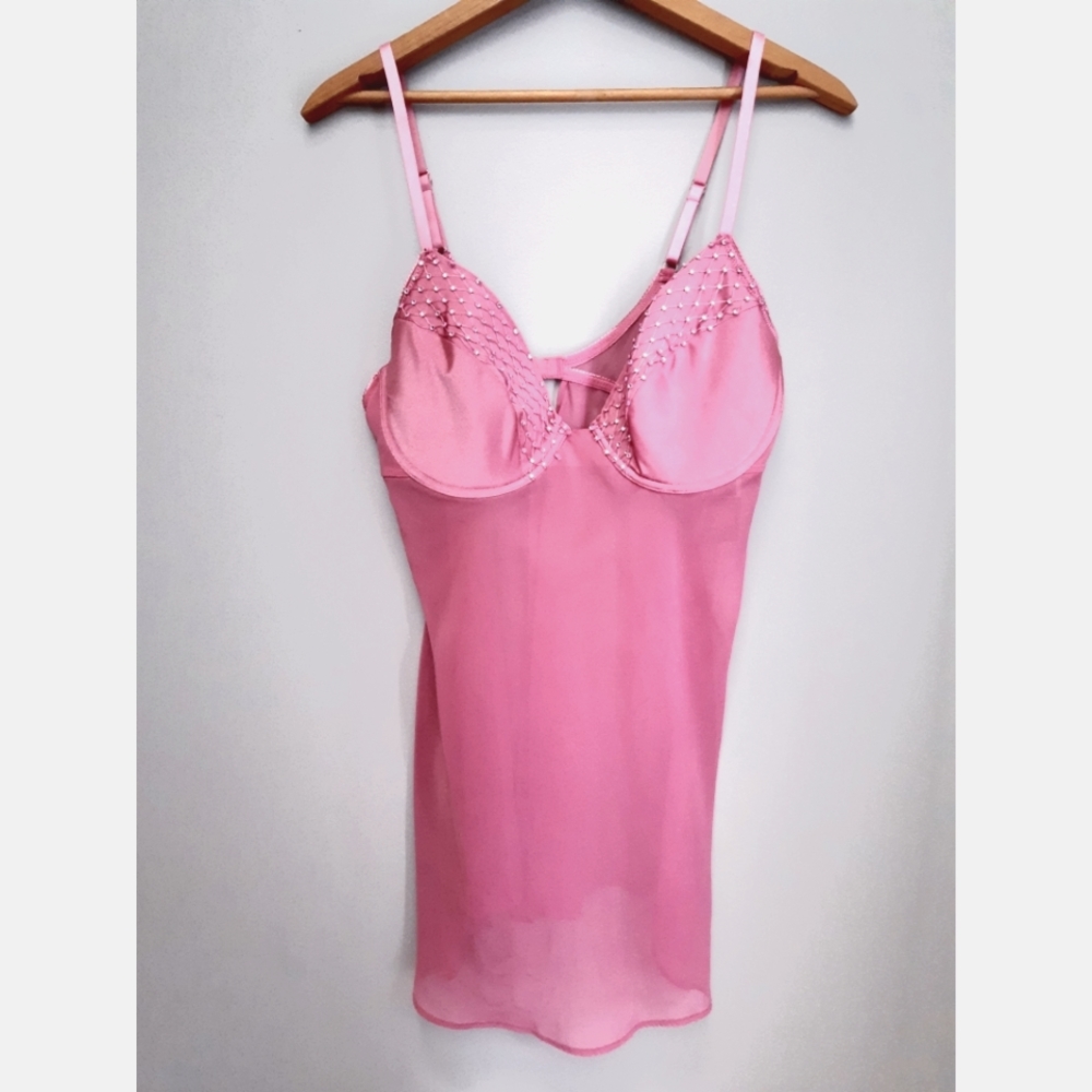 ✨3/$15 George | Pink Padded Lingerie Baby Doll Slip Chemises